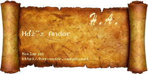 Ház Andor névjegykártya